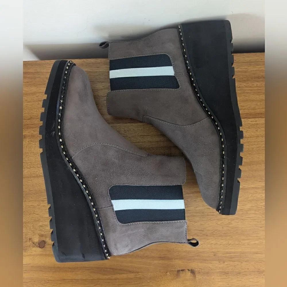 Cecelia New York Gray Gemma Boots 7 1/2 Rebel Punk Whimsigoth Capsule Chic